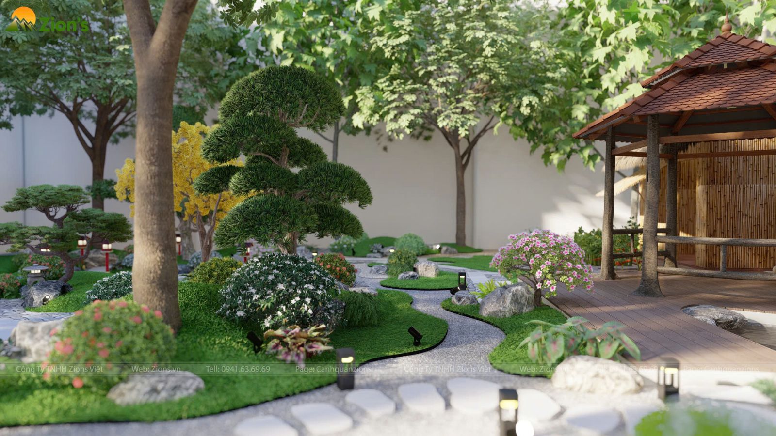 Thiết kế sân vườn Nhật Bản tại Bình Tân | Design by Zions